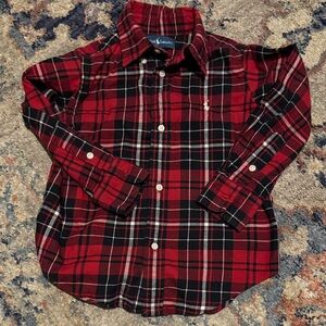Ralph Lauren Kids Classic Red and Black Plaid Shirt